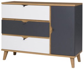 Komód  Mimone K1D3SZ (arany tölgy + matt fehér + grafit). 1051784