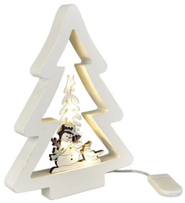 Karácsonyi LED dekoráció Fa, 14,5 x 19 cm , melegfehér