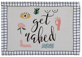 Get Naked fehér-fekete fürdőszobai kilépő, 60 x 40 cm - Little Nice Things