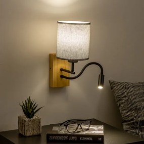 Brilagi - LED Fali lámpa NUBILA WOOD 1xE27/25W/230V + LED/3W tölgy/szürke