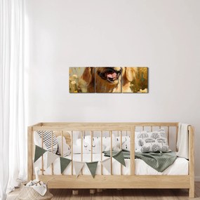 Kép - Boldog kutyus (órával) (90x30 cm)