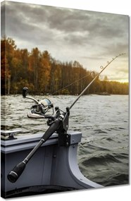 Vászonkép 30x40 Horgászat a csónakból Halak