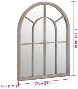 homokszínű vas kerti tükör kültéri használatra 60 x 45 cm