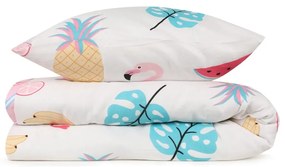 Fehér-rózsaszín egyszemélyes gyerek ágyneműhuzat 140x200 cm Kokteyl – Mijolnir