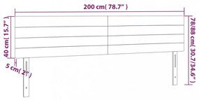 világosszürke szövet LED-es fejtámla 200x5x78/88 cm