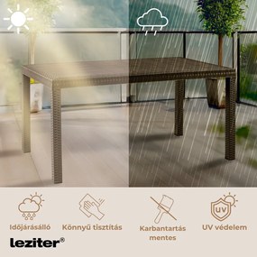 Hella műanyag kerti asztal cappuccino