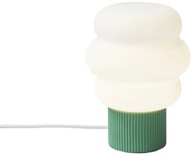 Japandi asztali lámpa zöld opálüveggel 18 cm - Miele