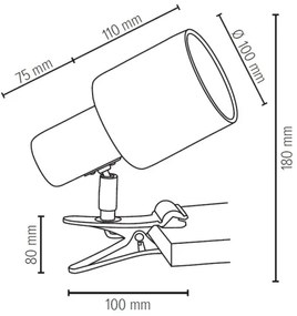 Spot-Light 2236174WK - TREEHOUSE klipszes lámpa 1xE27/25W/230V