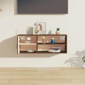 mézbarna tömör fenyőfa faliszekrény 80 x 30 x 30 cm