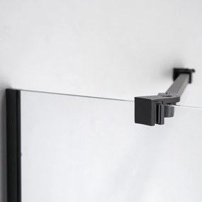 Stuxi Bari Black 80x100 aszimmetrikus nyílóajtós zuhanykabin 6 mm vízlepergető biztonsági üveggel, matt fekete