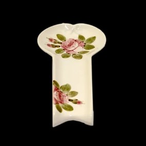 Romantik rózsás lapos fakanáltartó,kerámia,kézzel festett-12,5x25x3cm