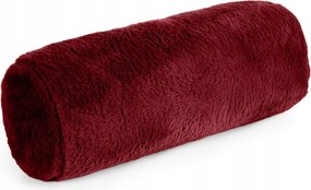 Dekoratív párnahuzat henger Nina 15x45 Eurofirany bordó szőrme és bolyhos