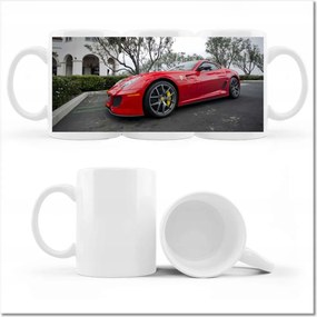 Nyomott mintás bögre Piros Ferrari autó