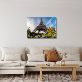Üveg kép - Eiffel-torony színes (70x50 cm)