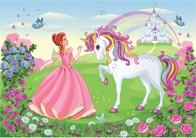 Flizelin fotótapéta Hercegnő és unikornis mágia 300x210 +ragasztó