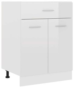 vidaXL magasfényű fehér forgácslap fiókos alsószekrény 60x46x81,5 cm