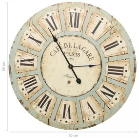többszínű MDF falióra 60 cm