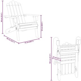2 db tömör akácfa kerti adirondack szék