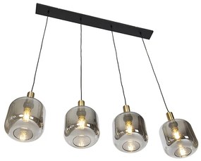 Design lógólámpa fekete arannyal és füstüveggel 4-lámpás - Zuzanna
