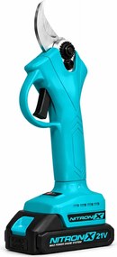 NITRONIX 4786 akkumulátoros kerti metszőolló + 2× akkumulátor + koffer