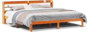 vidaXL viaszbarna tömör fenyőfa ágy matrac nélkül 180 x 200 cm