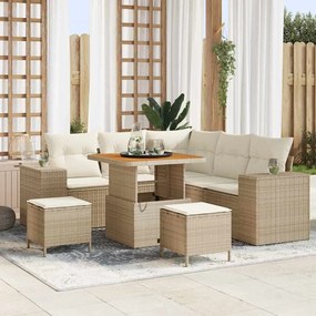 Kerti Kanapé Szett párnával 8 pcs Beige és krém 80 x 80 x 71 cm