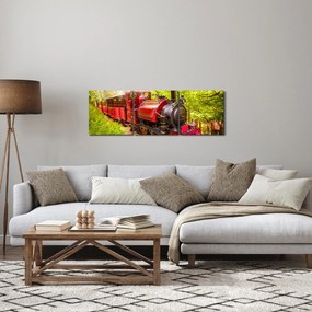 Egy gőzvonat képe (órával) (90x30 cm)
