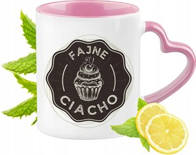 Vicces Rózsaszín Bögre Szív Alakú Füllel Ajándék