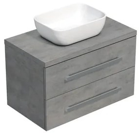 Fürdőszobaszekrény lappal Naturel Cube Way 80x53x46 cm beton matt CUBE46803BE45