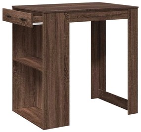 barna tölgy színű szerelt fa bárasztal 102 x 70 x 103,5 cm