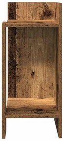 antik fa színű kisasztal polccal 25,5 x 27 x 60 cm