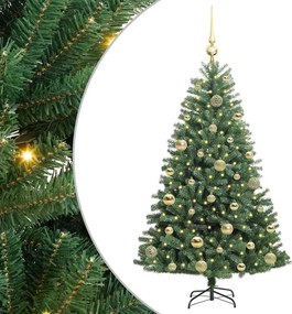 vidaXL Műanyag Hajtogatós Karácsonyfa Zöld 120 cm PVC és fém