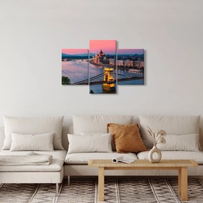 Kép - panoráma a városra, Budapest, Magyarország (90x60 cm)