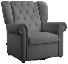 Szürke bársony chesterfield-hinta fotel Lillyse – Støraa