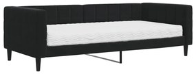 fekete bársony heverő matraccal 90 x 200 cm