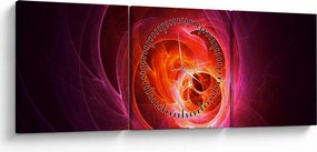 Modern rózsaszín absztrakció képe (órával) (90x30 cm)