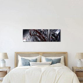 Szürke absztrakció kép (órával) (90x30 cm)