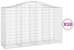 10 db íves horganyzott vas gabion kosár 200x50x120/140 cm