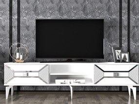 TV asztal/szekrény Velono (fehér + ezüst) . Akció -24%. 1095244