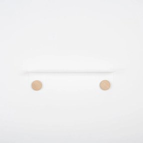 Hook fehér fali polc 2 akasztóval, hosszúság 50 cm - Gazzda