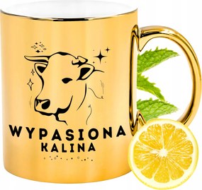 Prémium Arany Csillogó Bögre Kalina Ajándék Nyomtatott Fotóval