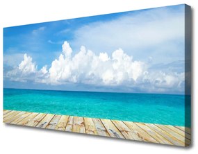 Vászonkép Tengeri felhők Pier Landscape 125x50 cm
