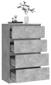 betonszürke szerelt fa tálalószekrény 60 x 35 x 98,5 cm