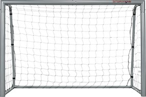 SPORTNOW Foci Kapu PE Hálóval, Foci Kapu Gyerekeknek és Felnőtteknek, 240 x 85 x 160 cm, Acél, PE, Kerthez, Foci Edzéshez, Szürke | Aosom
