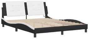 fekete és fehér ágykeret LED-ekkel matrac nélkül Zadar 160 x 200 cm