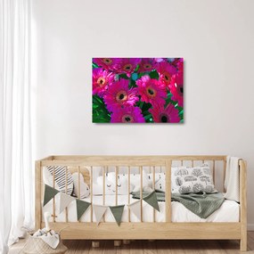 Kép - virágok (üvegen) (70x50 cm)