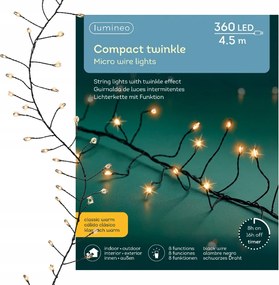 KarĂĄcsonyfa lĂĄmpĂĄk Micro 360 LED-es karĂĄcsonyfa drĂłt Klasszikus Meleg 4,5m