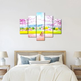 Kép - festett szarvas, akvarell (150x105 cm)