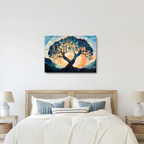 Üveg kép – Mozaik – nap és fa II. (70x50 cm)