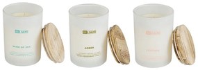 Három illatgyertya bőr/tengeri szellő/borostyán SIMPLICITY Beliani